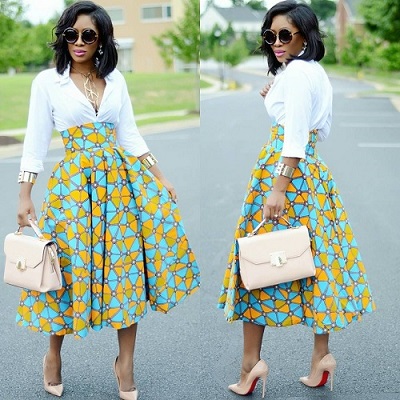 blue and white african print dresses