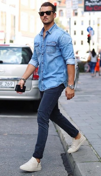 Denim shirt hotsell how to wear